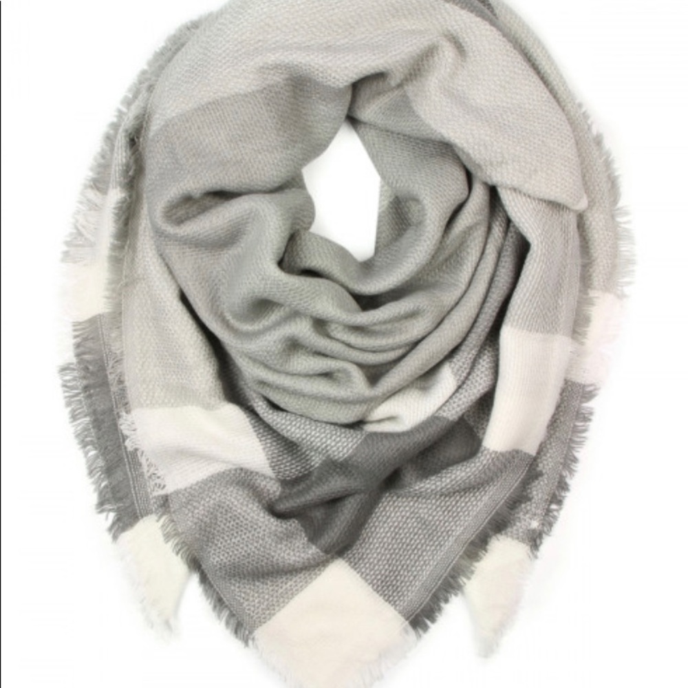 Light Gray Fringed Scarf